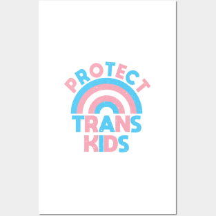 Trans Rights - Protect Trans Kids - Rainbow - Vintage Look Posters and Art